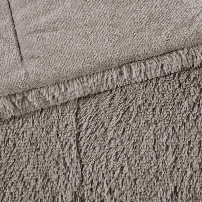 Intelligent Design Leena Shaggy Long Fur Comforter Mini Set