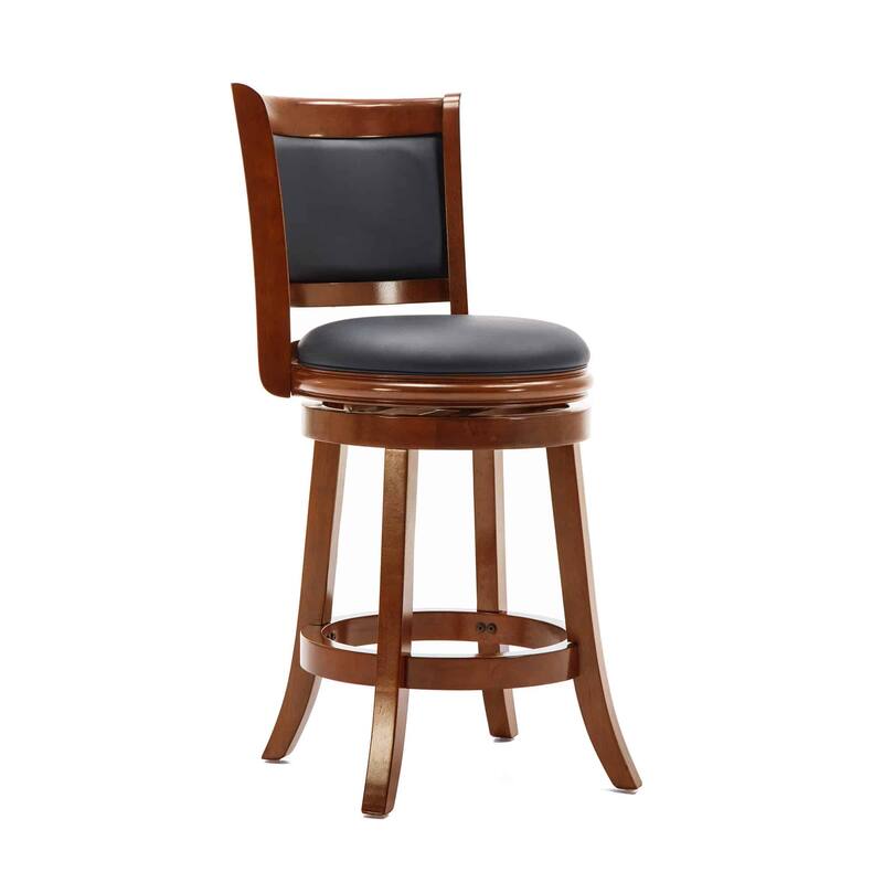Augusta Wood Upholstered Swivel Counter Barstool