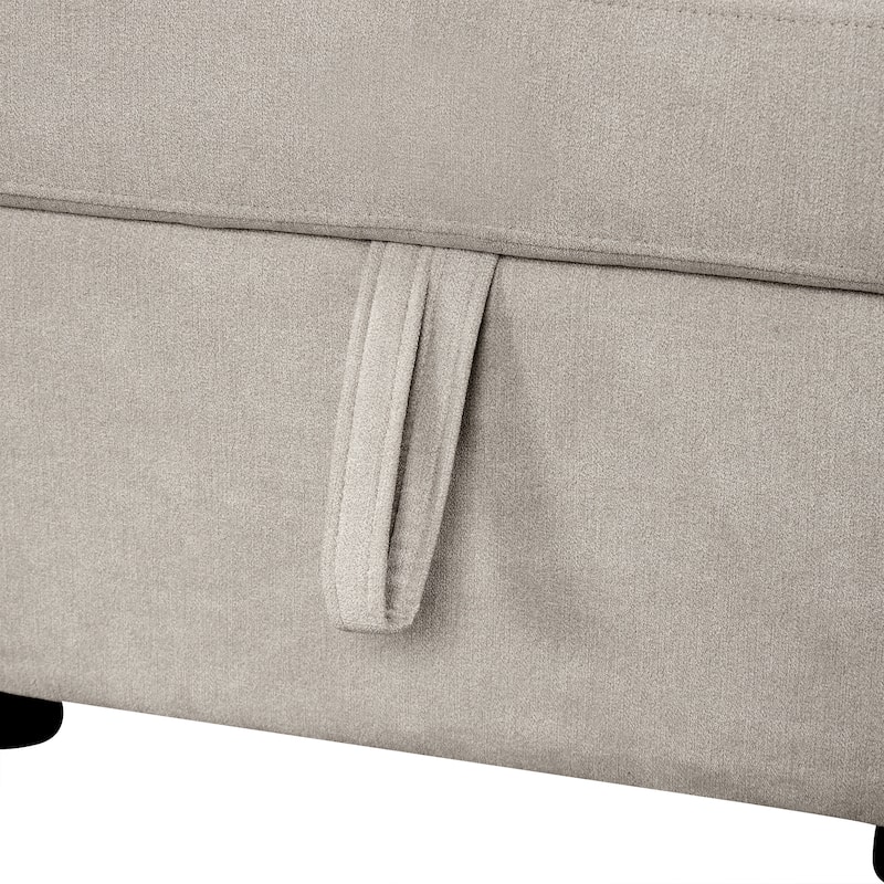 109" Chenille U-Shape 5-Seat Sectional Convertible Sofa with Storage Chaise and USB Ports