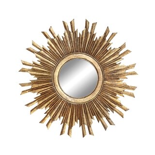 Gold Sunburst Mirror - Distressed Gold