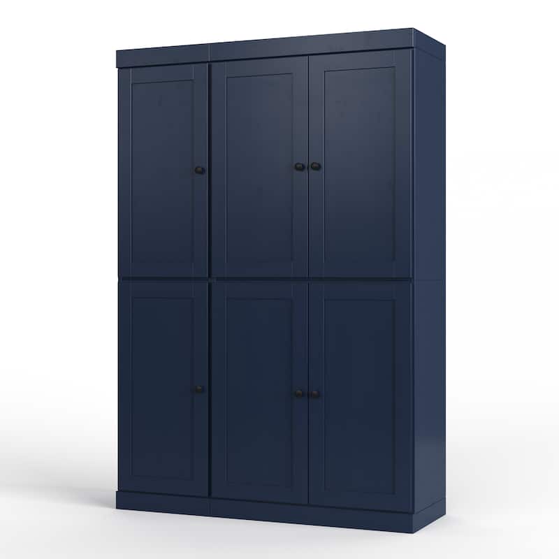 Palace Imports 100% Solid Wood 48.5" Pantry Cabinet with Shaker Doors, 2-Drawers and Adjustable Shelves