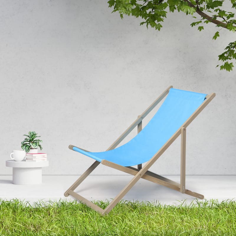 Outdoor Sling Patio Chair Set of 2 Adjustable Folding Lounge Chair