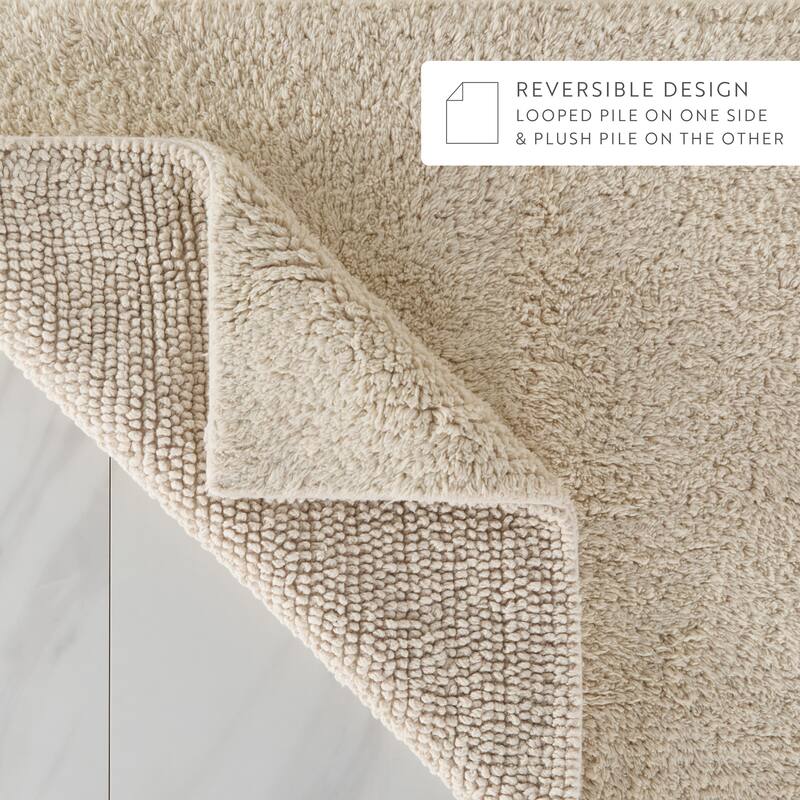 Becky Cameron 100% Cotton Reversible Solid Bath Mat