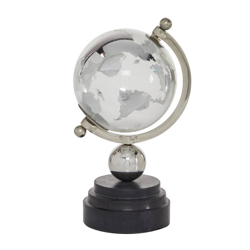 Gold Marble Globe with Marble Base and White Base - 5 x 5 x 11