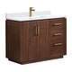 preview thumbnail 21 of 138, San Single Bath Vanity with Composite Stone Top without Mirror 42in. - Natural Walnut