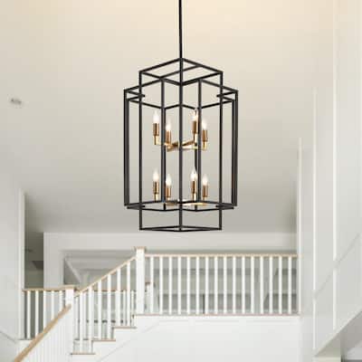 Luxury Modern Cage Tiered Chandelier -- 8-light - N/A