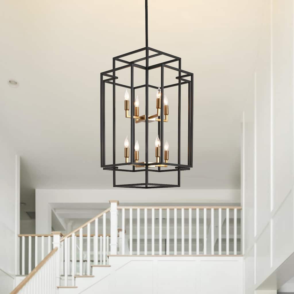 Luxury Modern Cage Tiered Chandelier -- 8-light - N/A