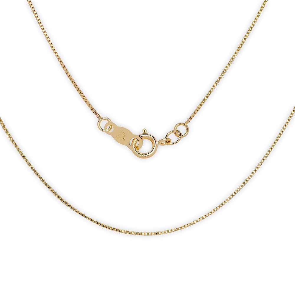 Curata 14k Solid Gold Women's 16-22 Inch Carded 0.7mm Box Chain Necklace