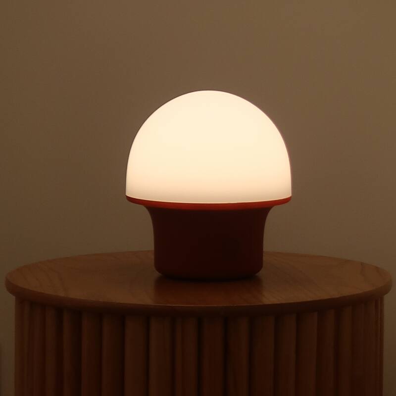 Portobello 6.6 in Sleek Matte Red Modern Portable Indoor/Outdoor Integrated LED Bedside Table Lamp with Built-In Dimmer