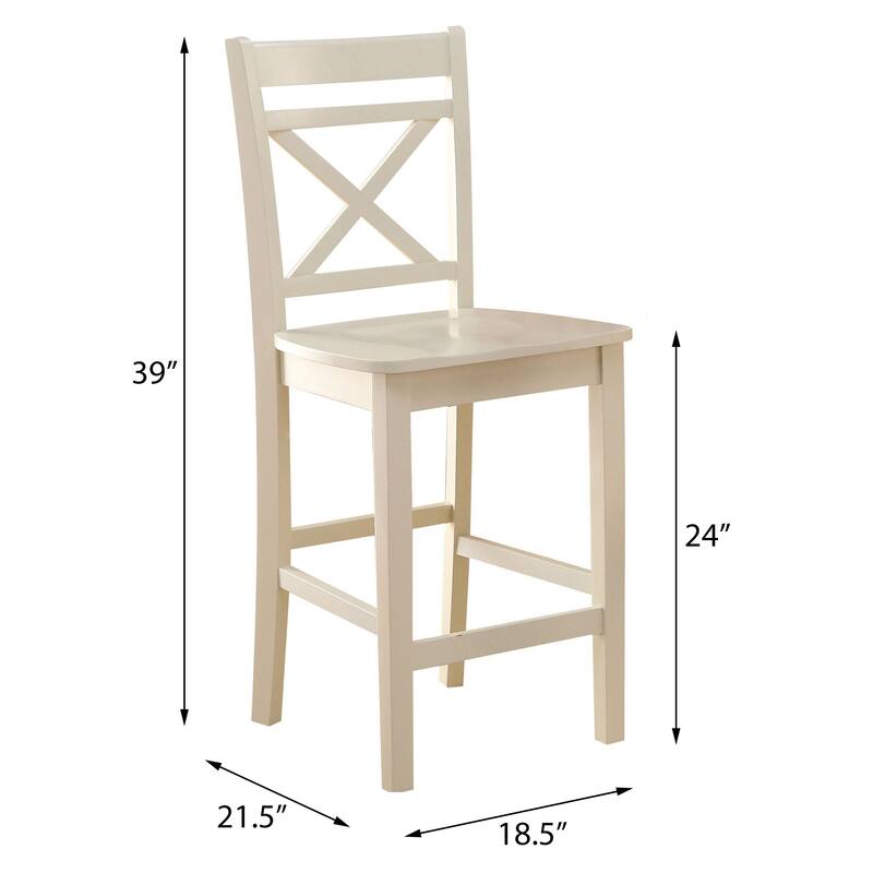 Cream Cross Back Counter Height Chairs (Set of 2) - Cream