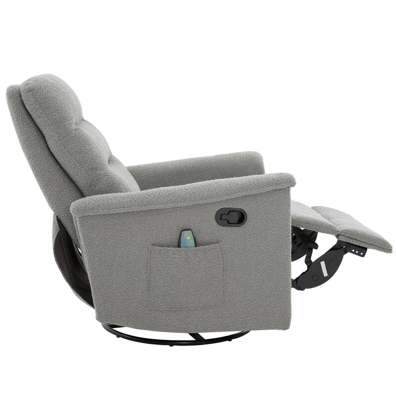 Manual Recliner Chair Rocking and Swivel Recliner Massage Recliner with 8-Point Massage Function and Adjustable Backrest