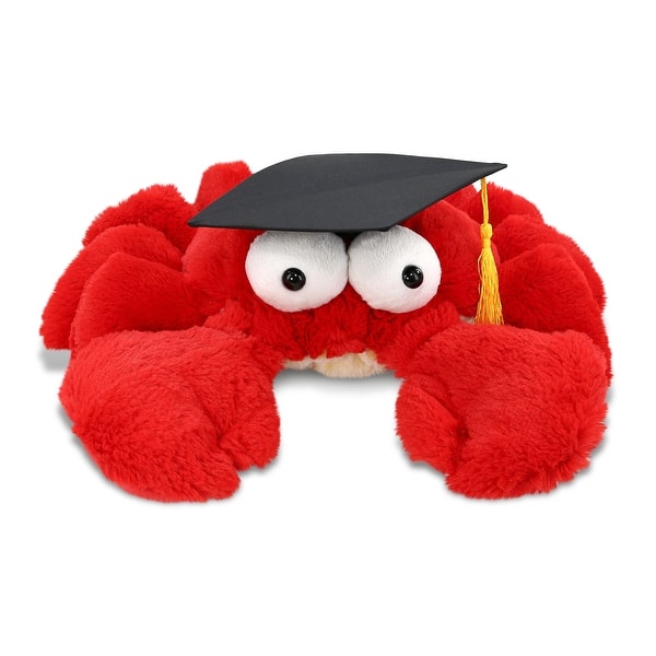 slide 2 of 6, DolliBu Googly Eyes Red Crab Graduation Plush Toy with Graduation Cap - 14 inches