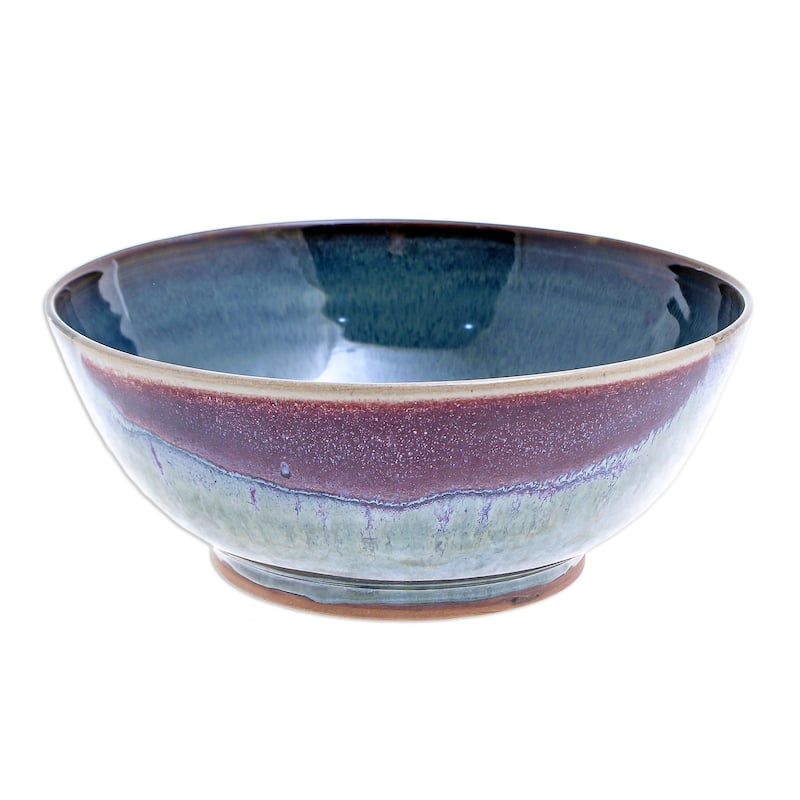 Novica Handmade Happy Harvest Ceramic Soup Bowl