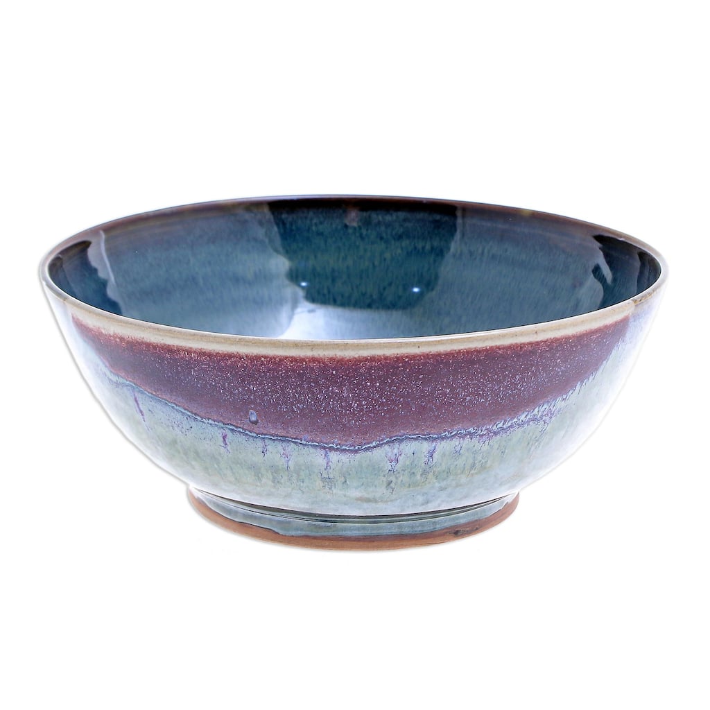 Novica Handmade Happy Harvest Ceramic Soup Bowl