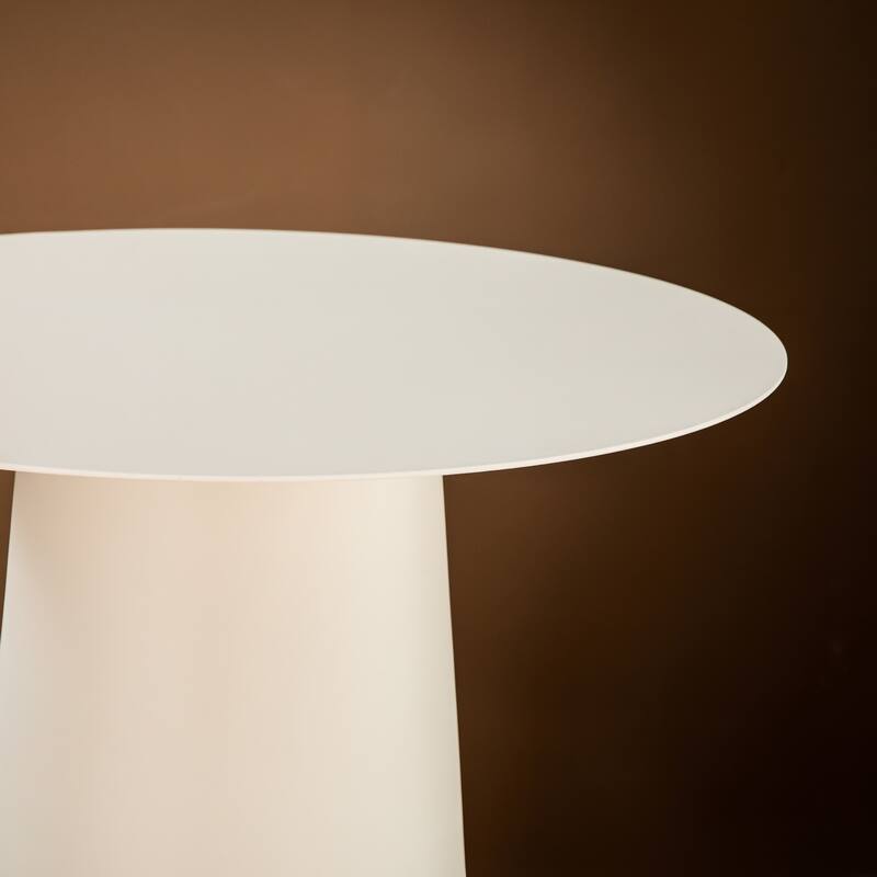 DancyHome Outdoor Mid Century Modern Metal Single Round Coffee Table