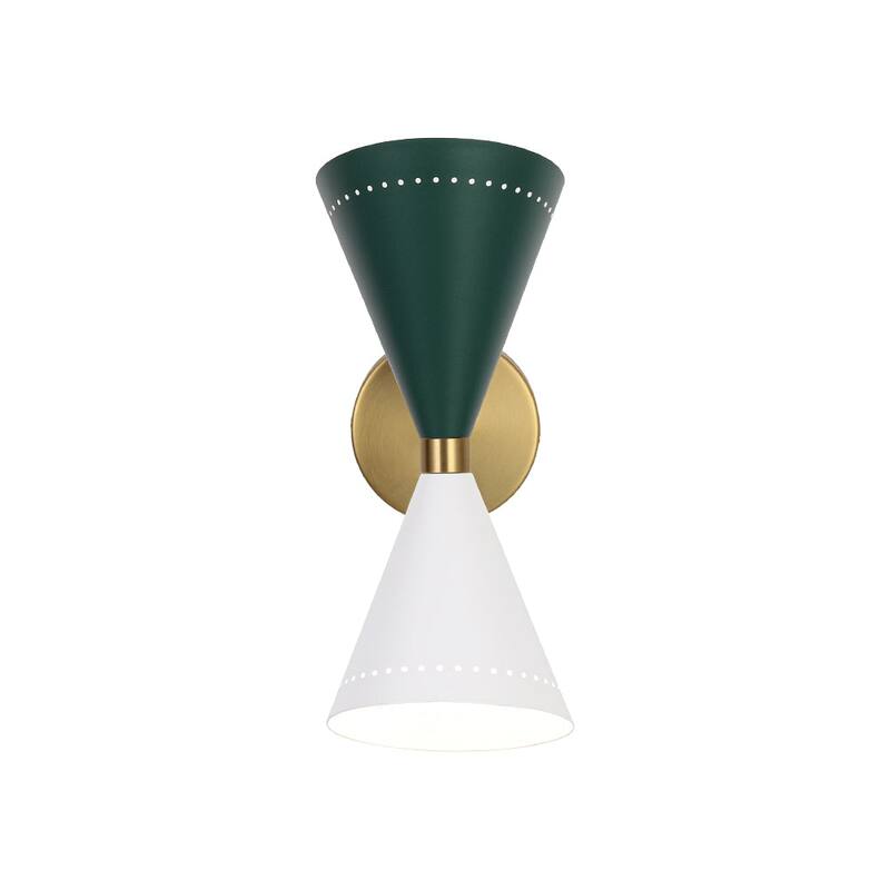 Modern Stylish 2-Light Colorblock Hourglass Bathroom Wall Lamp