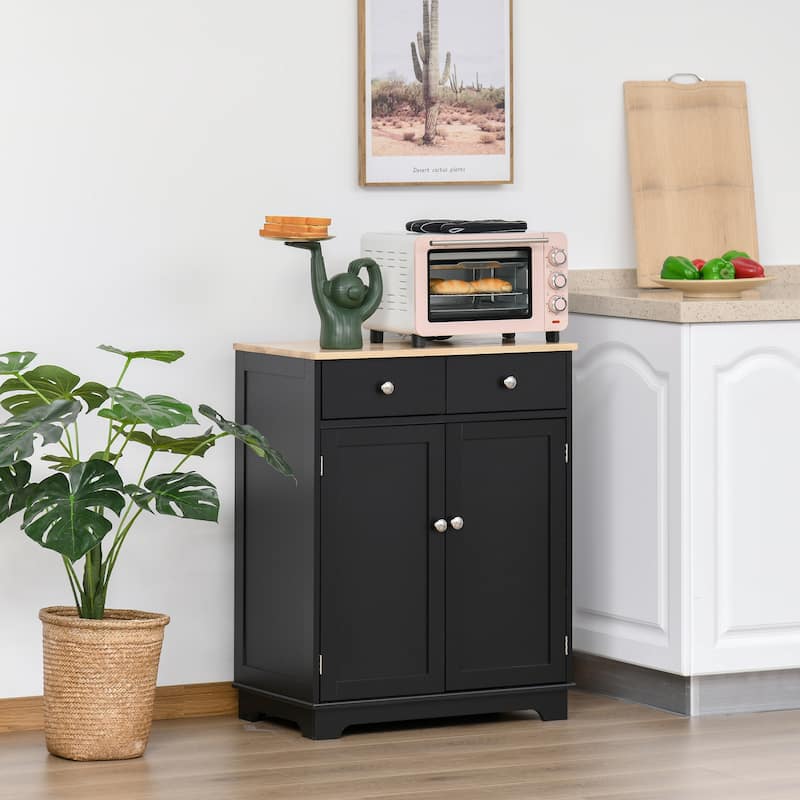 HOMCOM Space-saving Kitchen Buffet Sideboard Pantry - Black