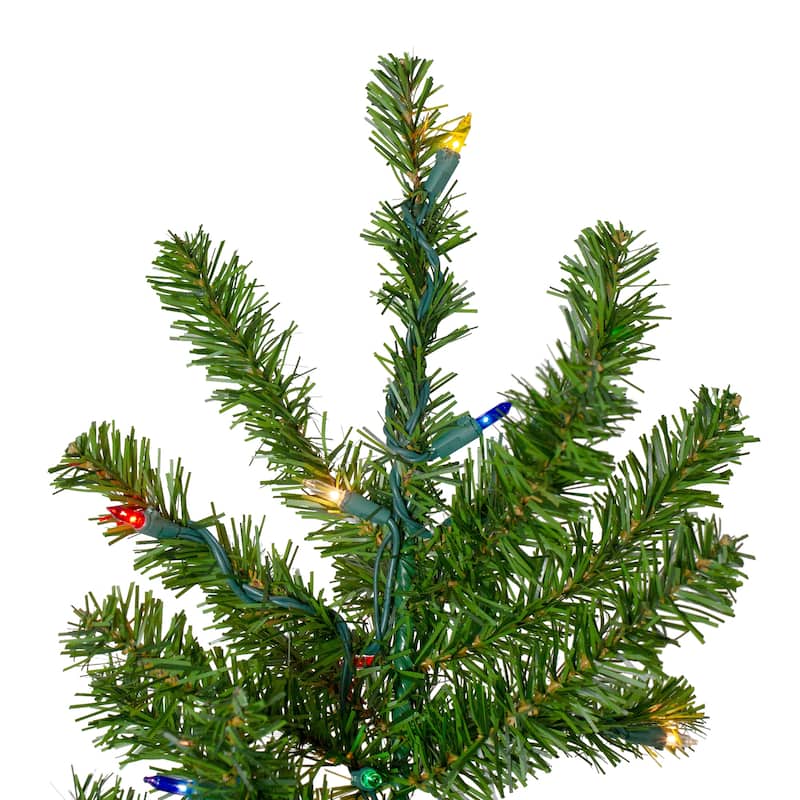 6.5' Pre-Lit Canadian Pine Slim Artificial Christmas Wall Tree