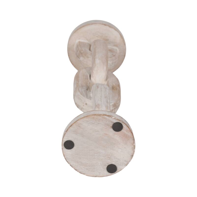 Wood Chain Link Taper Candle Holder - White, 14 in.