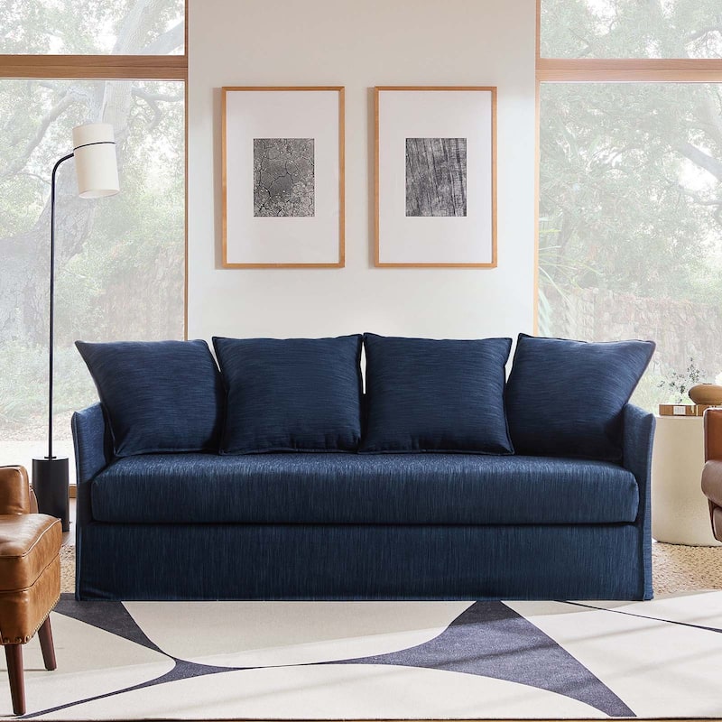 Gottfried 80" Slipcovered Sofa with Removable Cushions by HULALA HOME