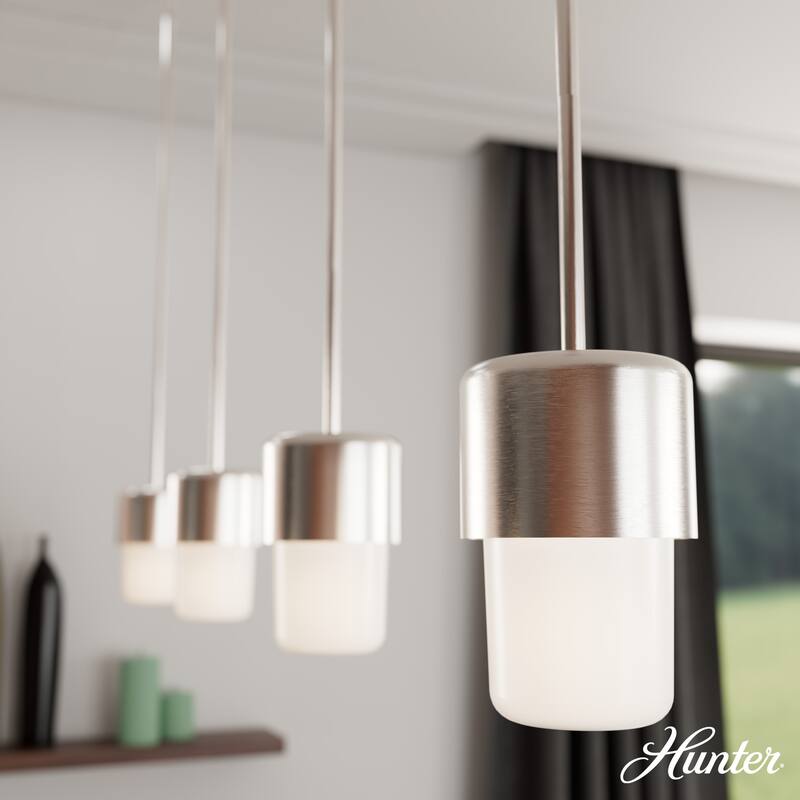 Hunter Station Modern Minimalist Pendant - Mid-Century, Retro, Transitional - 5" 1 Light - Brushed Nickel