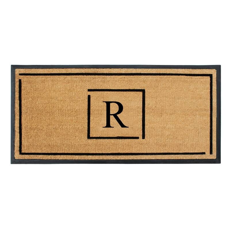 A1HC- Designer Hand-Crafted Rubber Coir Molded Double/Single Door Mat Monogrammed, Perfect and More Functional Size 24x48 Inch - 24"X48" - R
