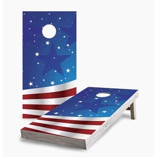 Wavy American Flag #2 Cornhole Game (Choose Wraps or Boards)