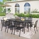 preview thumbnail 15 of 15, MAISON ARTS Outdoor Patio Dining Set with Steel Stackable Chairs and Expandable Table 9-Piece