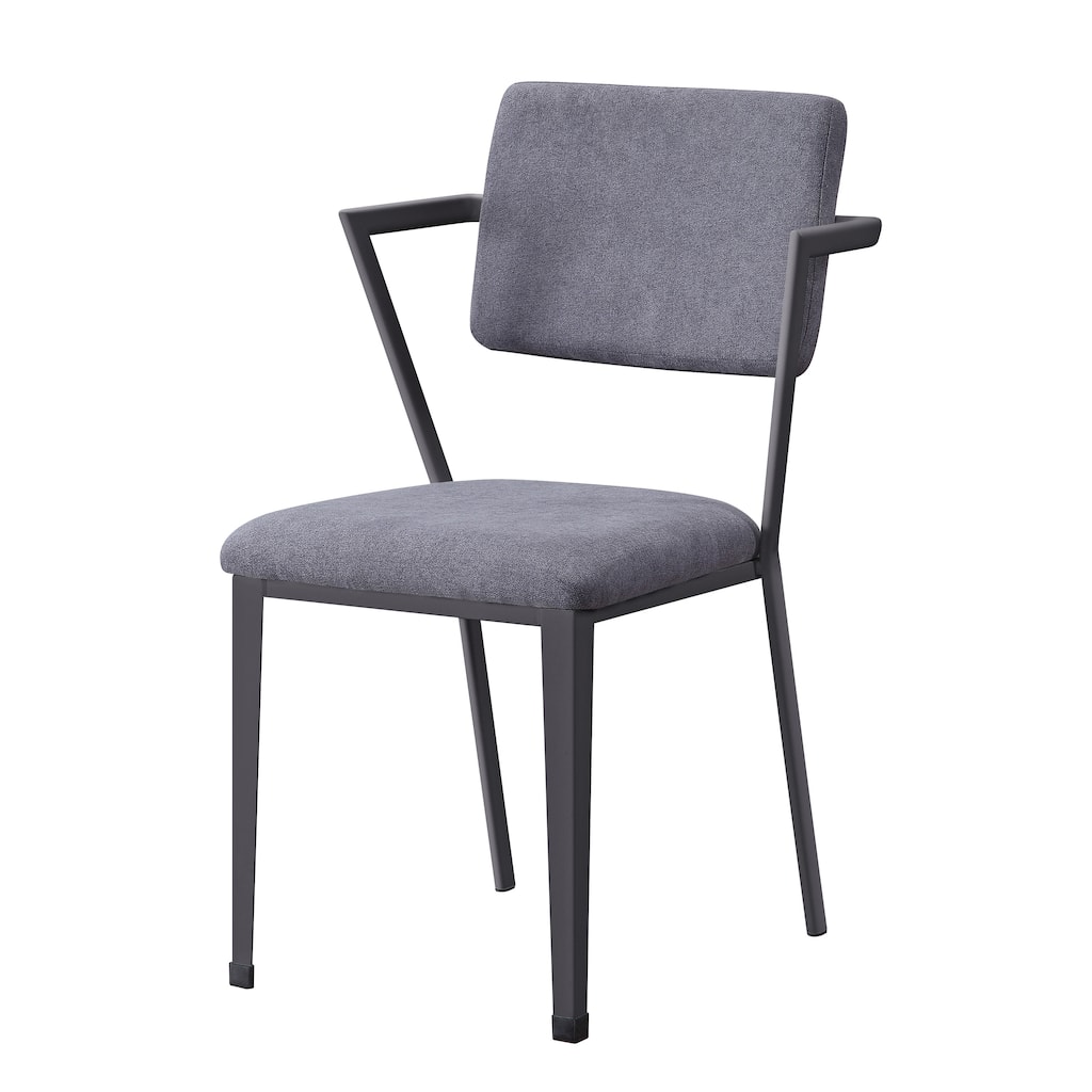 Grey Fabric Open Back Office Chair with Comfortable Cushion, Sturdy Metal Legs, and Contemporary Style for Workspaces