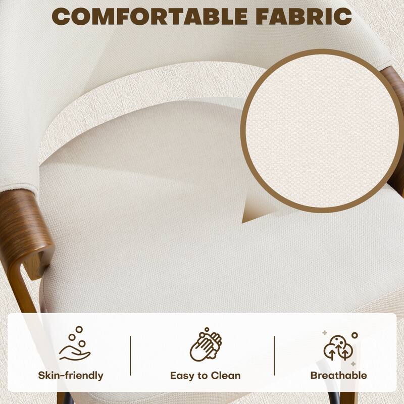 Mid-Century Upholstered Swivel Bar Stool/ Counter Stools with Curved Back - 37.5"H x 20.9"W x 19.9"D