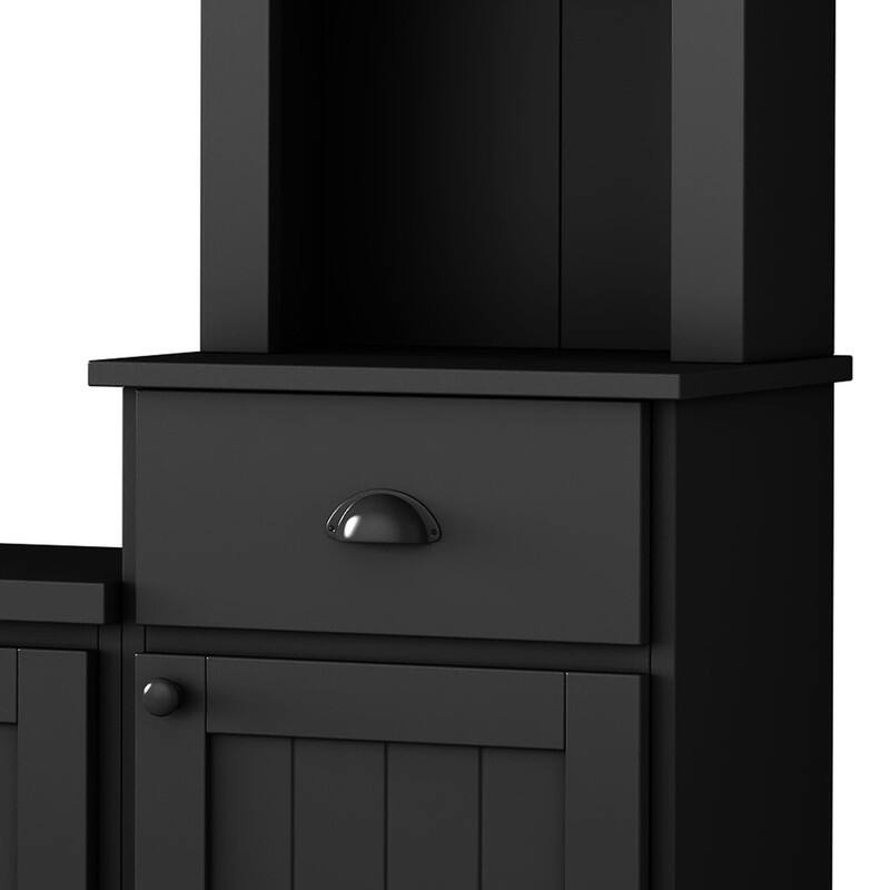 Modern 4-Piece Entertainment Wall Unit Set, Large TV Stand Media Console for TVs Up to 75"