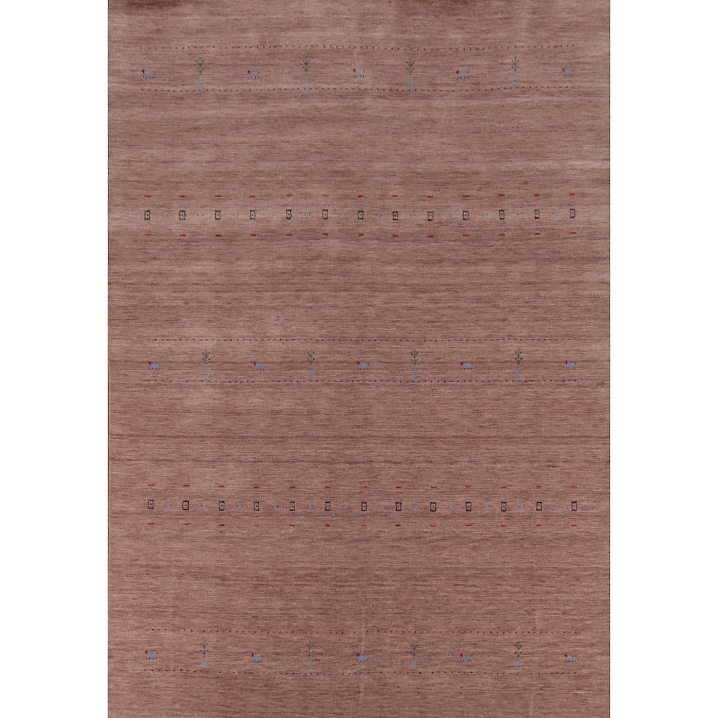 Hand Knotted Oriental 100% Wool Carpet Tribal Tribal Brown Gabbeh Area Rug - 10' 0'' X 7' 11''