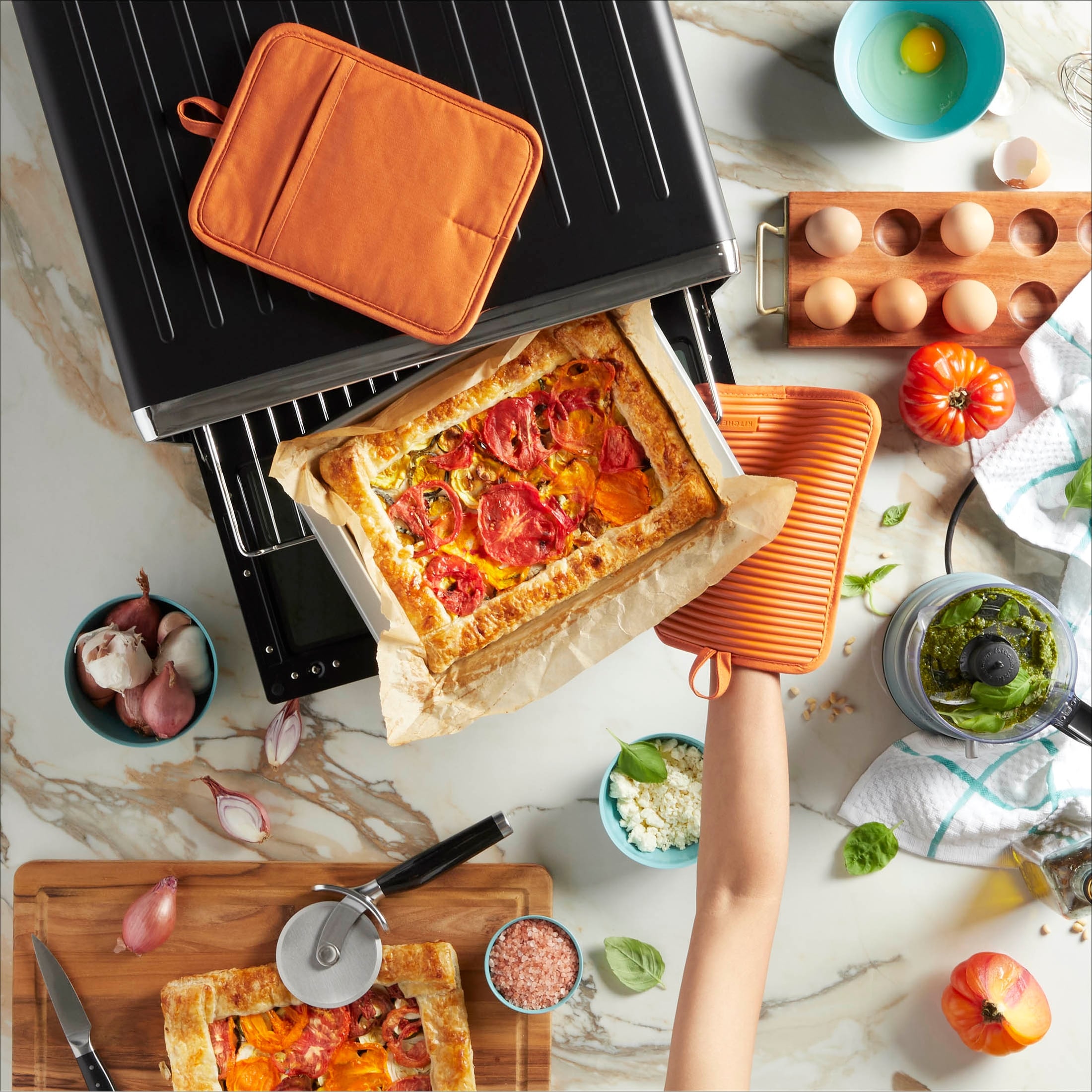 KitchenAid 7x9 Ribbed Silicone Pot Holder 2-Pack Set for Heat Protection-image