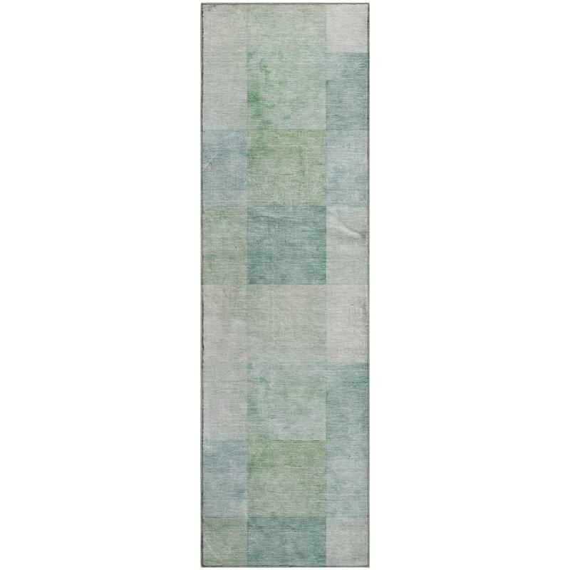 Premium Washable Super Soft Contemporary Squares Mayfield Rug