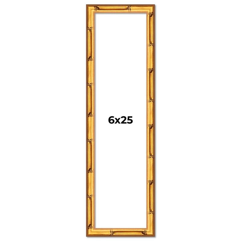 6x25 Frame Gold Bamboo Picture Frame Modern Photo Frame Includes UV Acrylic Shatter Guard Front Acid Free Foam Backing Board