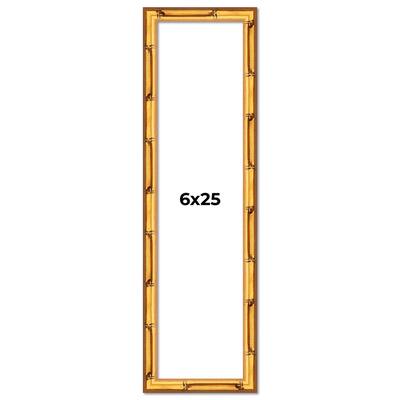 6x25 Frame Gold Bamboo Picture Frame Modern Photo Frame Includes UV Acrylic Shatter Guard Front Acid Free Foam Backing Board