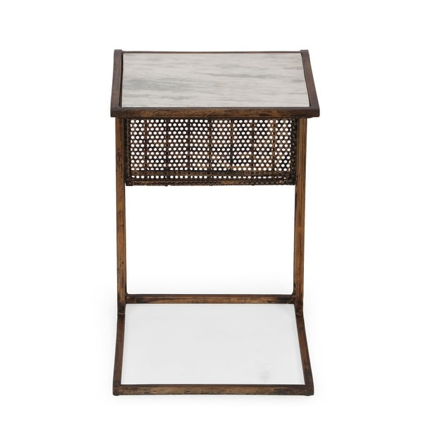 Christopher Knight Home Hickson END Table, Gold Clear 