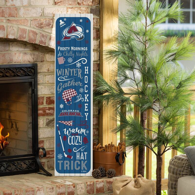 47" Double Sided Seasonal Porch Leaner, Colorado Avalanche - 47" x 11.25" - Winter