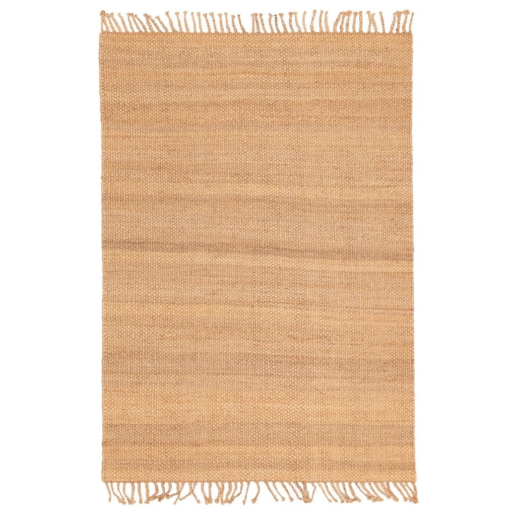 ECARPETGALLERY Braided Weave Palas Denizli Tan Jute Rug - 5'4 x 7'8