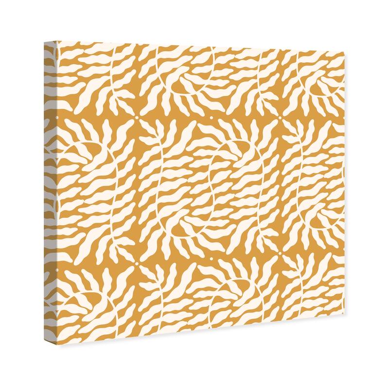 Wynwood Studio Canvas Floral and Botanical Nature Nature Ferns Gold and White Modern & Contemporary Wall Art Canvas Print
