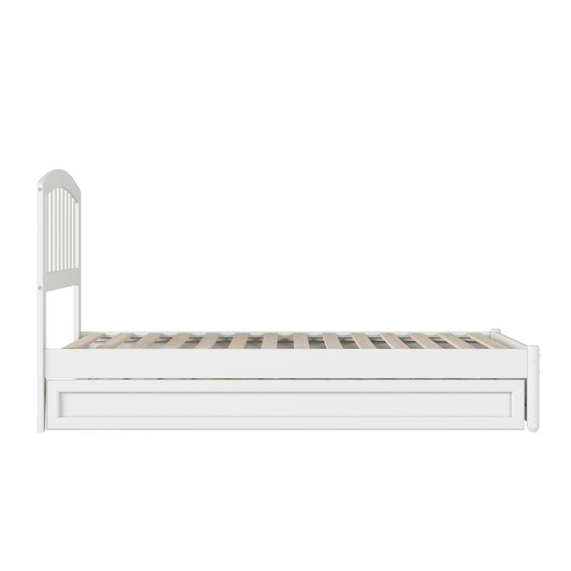 Lucia Platform Bed with Panel Footboard and Twin Trundle