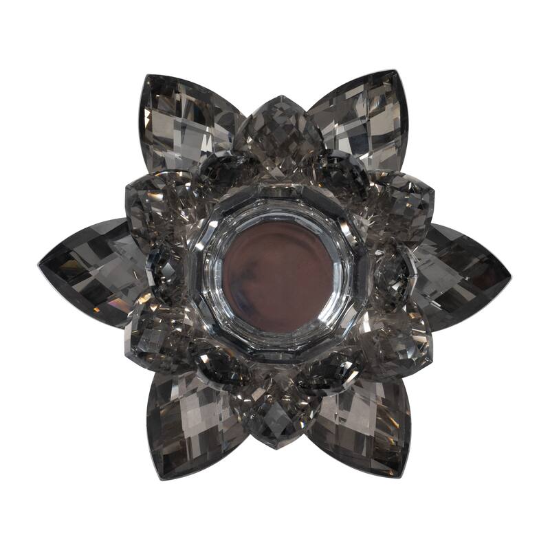 Iridescent Glass Crystal Lotus Votive Candle Holder