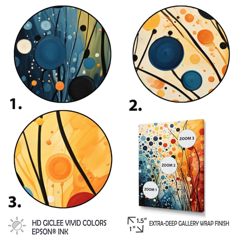 Designart "Colorful Mid Century Dynamic Duality III" Mid-century Wall Art Living Room