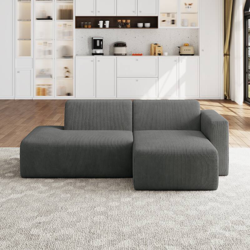Oversized Corduroy Modular Sectional Fabric Sofa Set