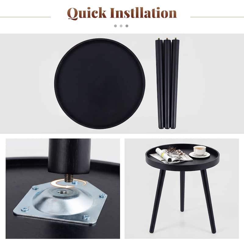 Gymax Round Side Table Sofa Coffee End Accent Table Nightstand Home