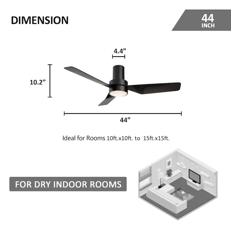 CARRO Nantes 44" Indoor Ceiling Fan with LED Light and Remote