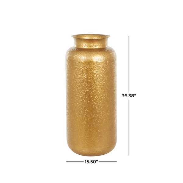 Gold Metal Tall Textured Hammered Floor Vase - Bed Bath & Beyond - 39913504