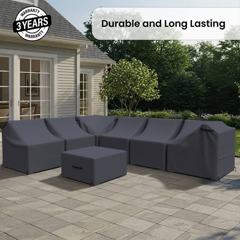 Forever Patio Waterproof Sectional Seating Group Furniture Cover Set ( Set of 7 ) - 33 x 29 x 29