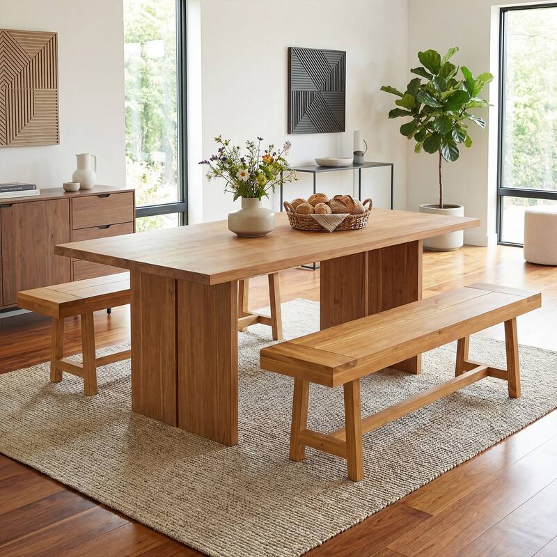 Gymax 63 Inch Solid Wood Bench Rustic Farmhouse Narrow Bench for up to