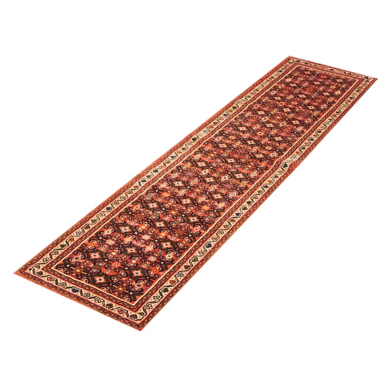 ECARPETGALLERY Hand-knotted Andelz Red Wool Rug - 2' 5" x 9' 6"